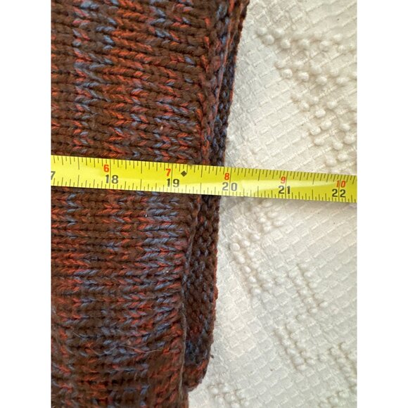 Vintage Partners Mervyns Womens Cardigan Sz M Brown Space-Dyed Argyle 70s Open - Picture 6 of 9